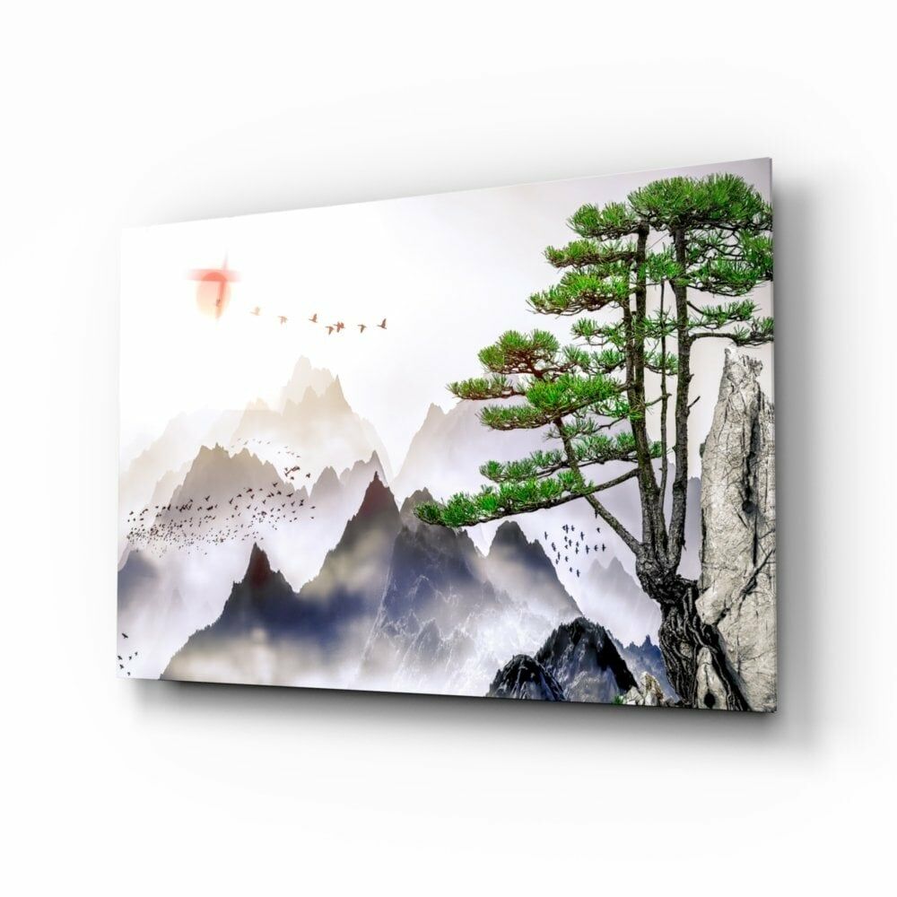 Soyut Orman Cam Tablo