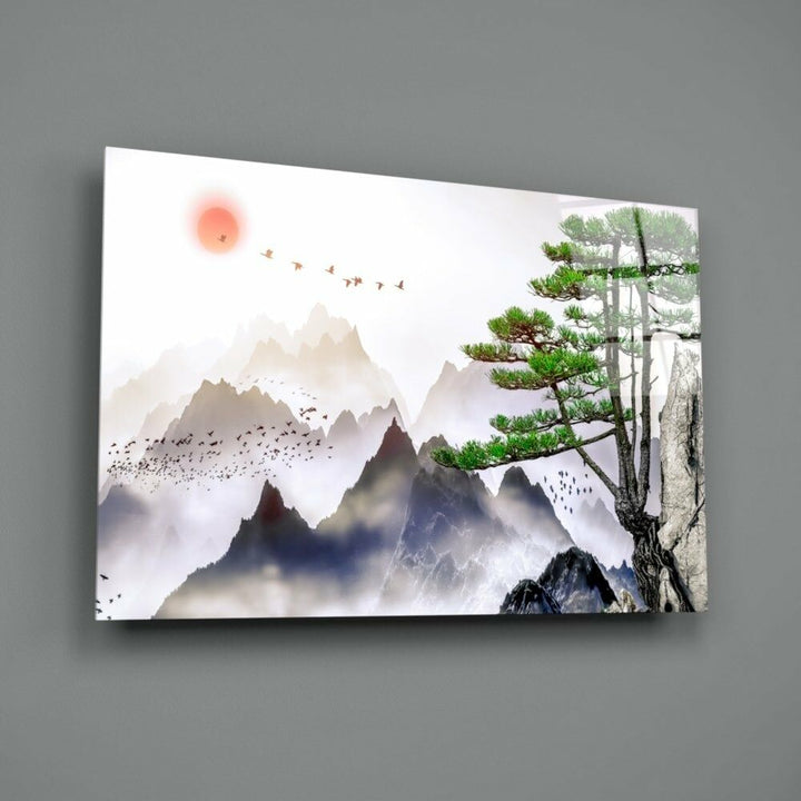 Soyut Orman Cam Tablo