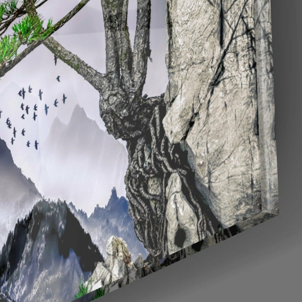 Soyut Orman Cam Tablo