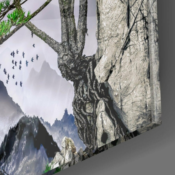 Soyut Orman Cam Tablo