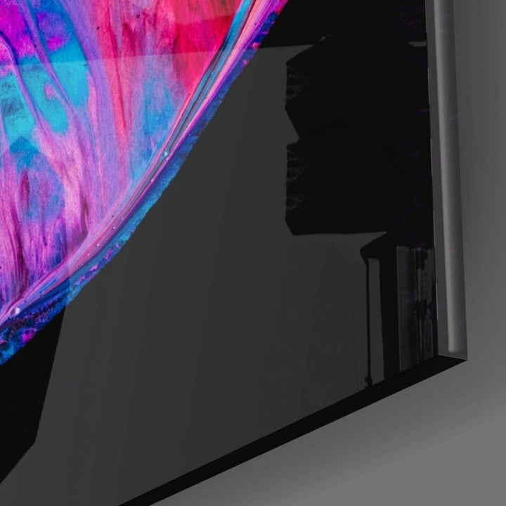 Soyut Pembe Cam Tablo