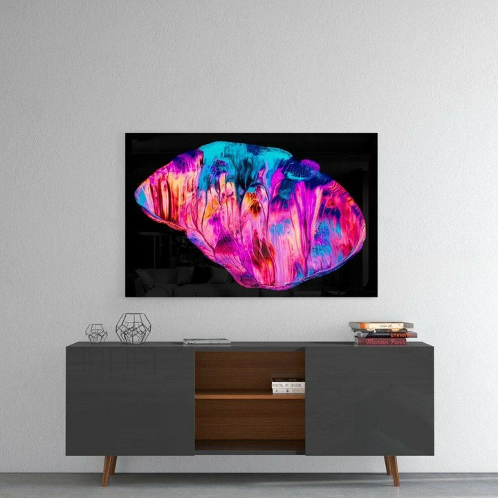 Soyut Pembe Cam Tablo