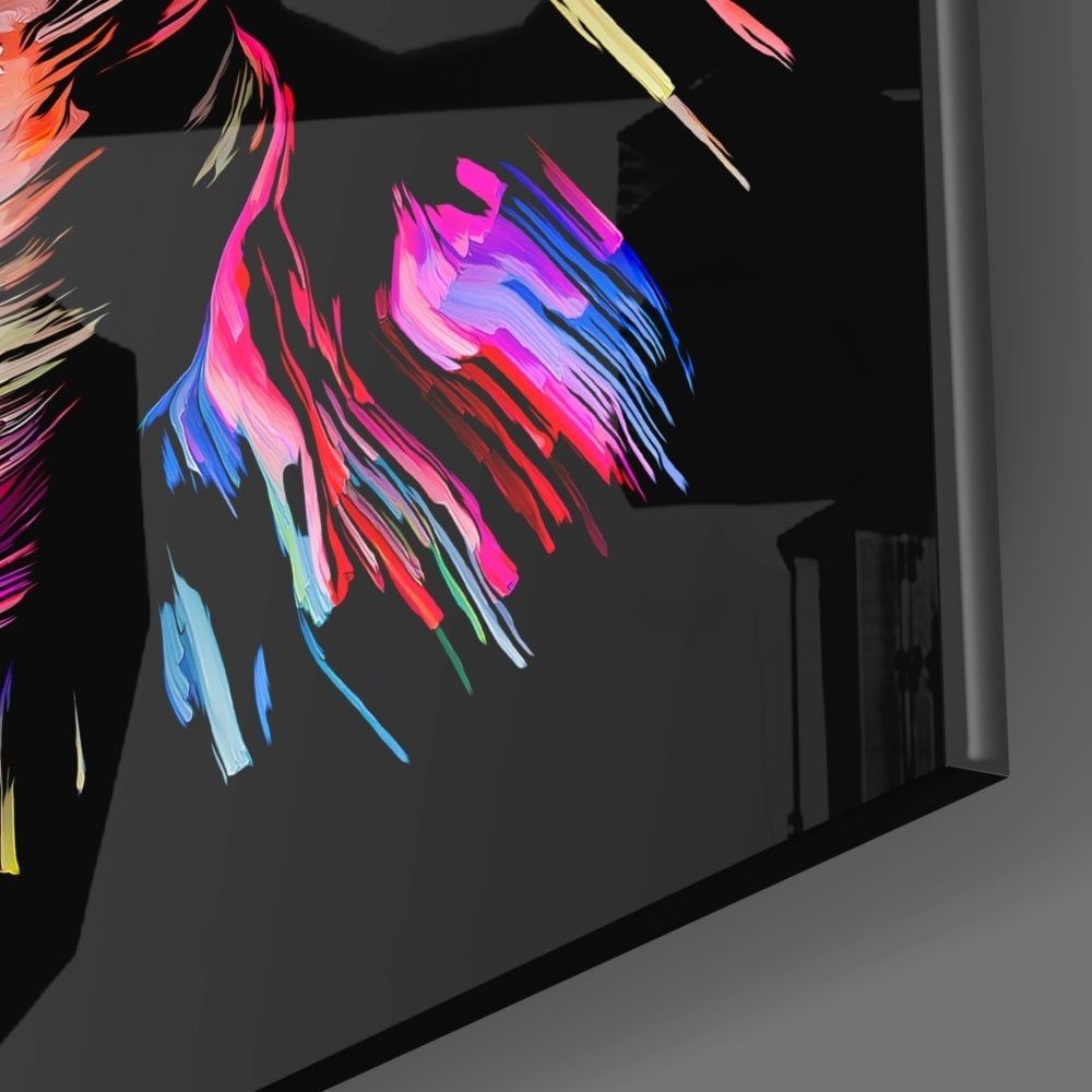 Soyut Portre Cam Tablo