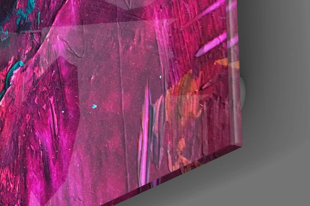 Soyut Renkler Cam Tablo