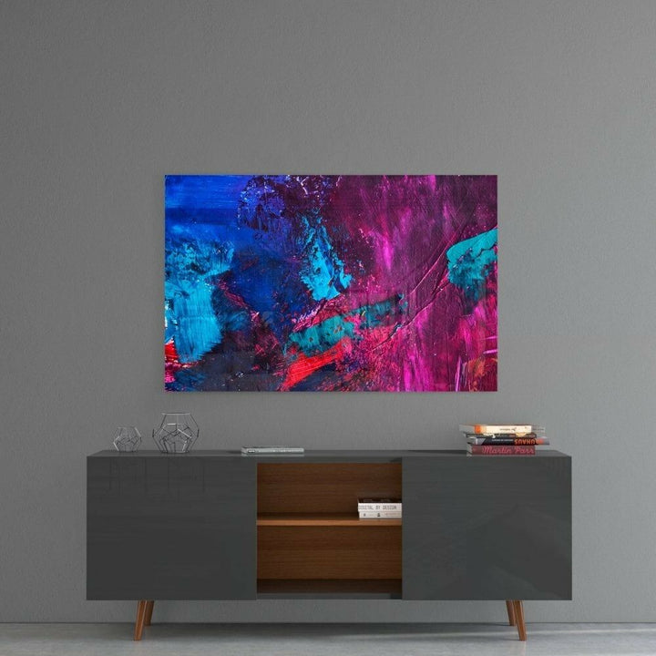 Soyut Renkler Cam Tablo