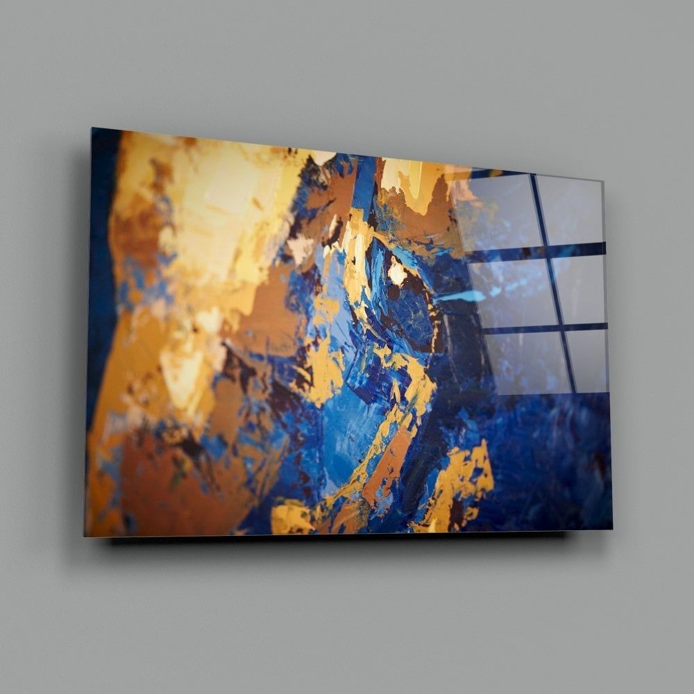 Soyut Renkler Cam Tablo