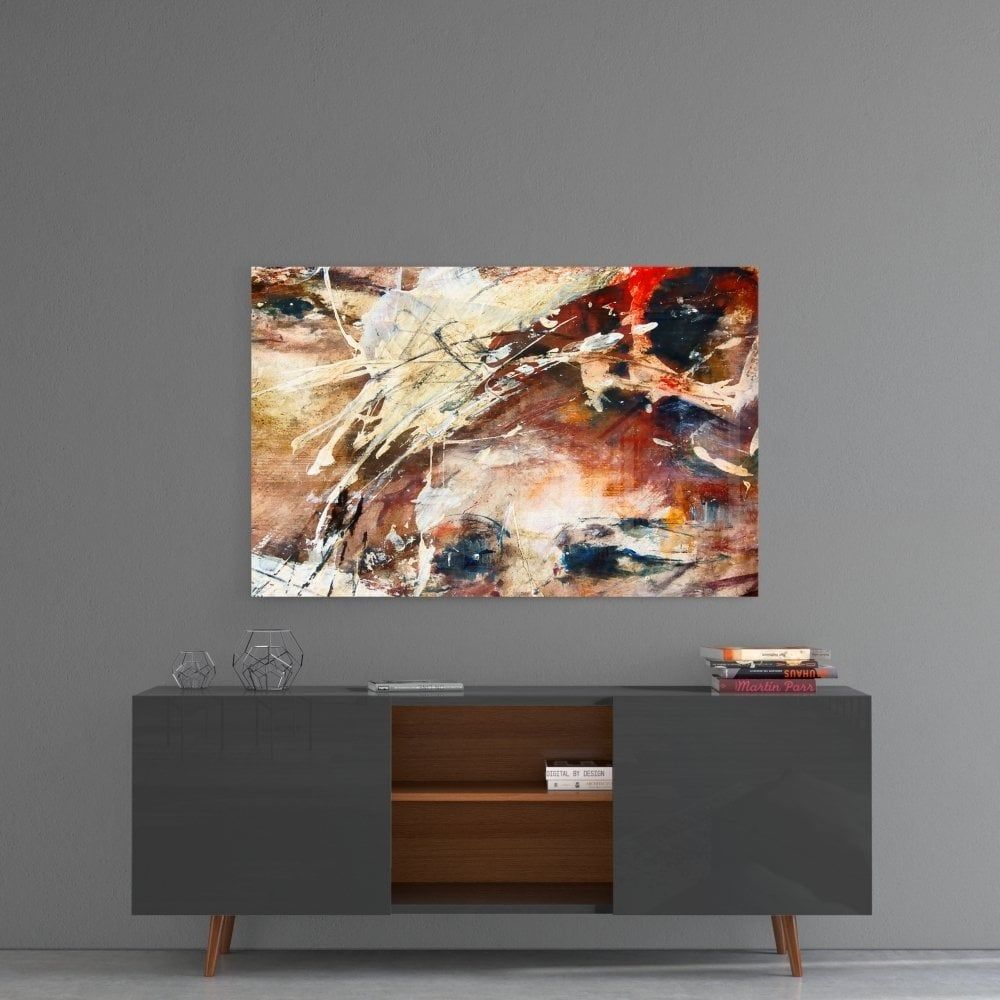 Soyut Renkler Cam Tablo