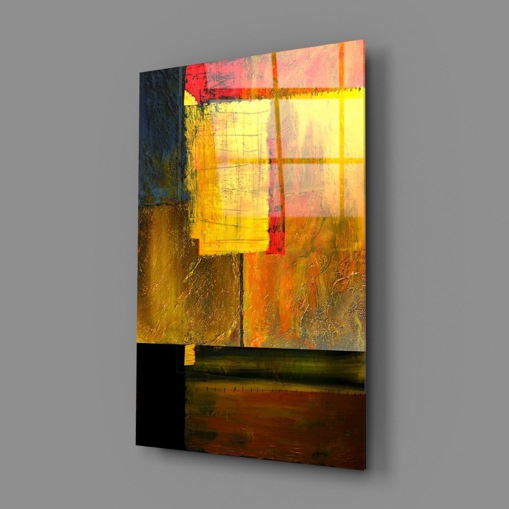 Soyut Renkler Cam Tablo