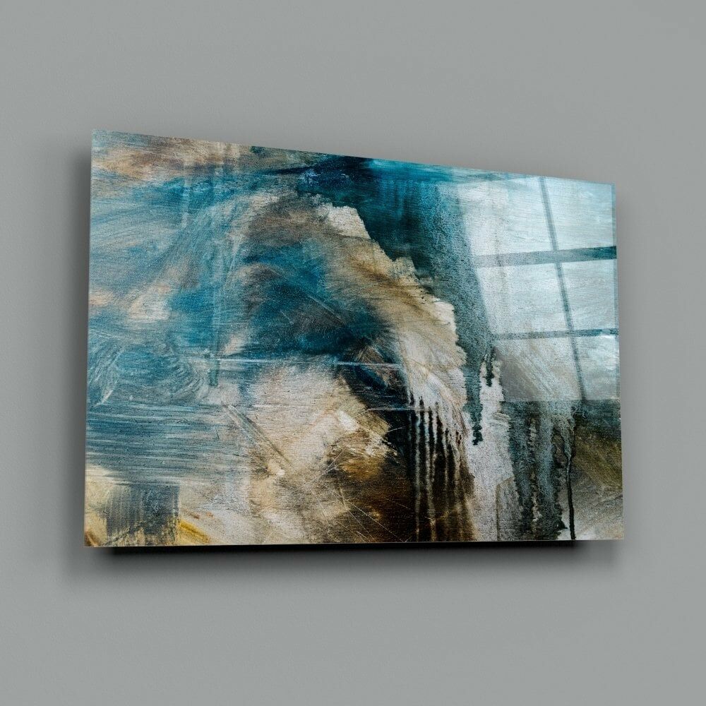 Soyut Renkler Cam Tablo