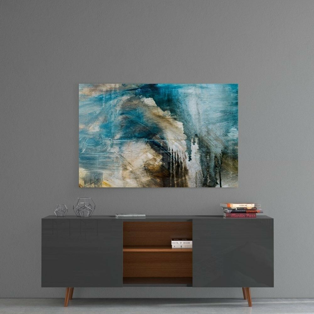 Soyut Renkler Cam Tablo