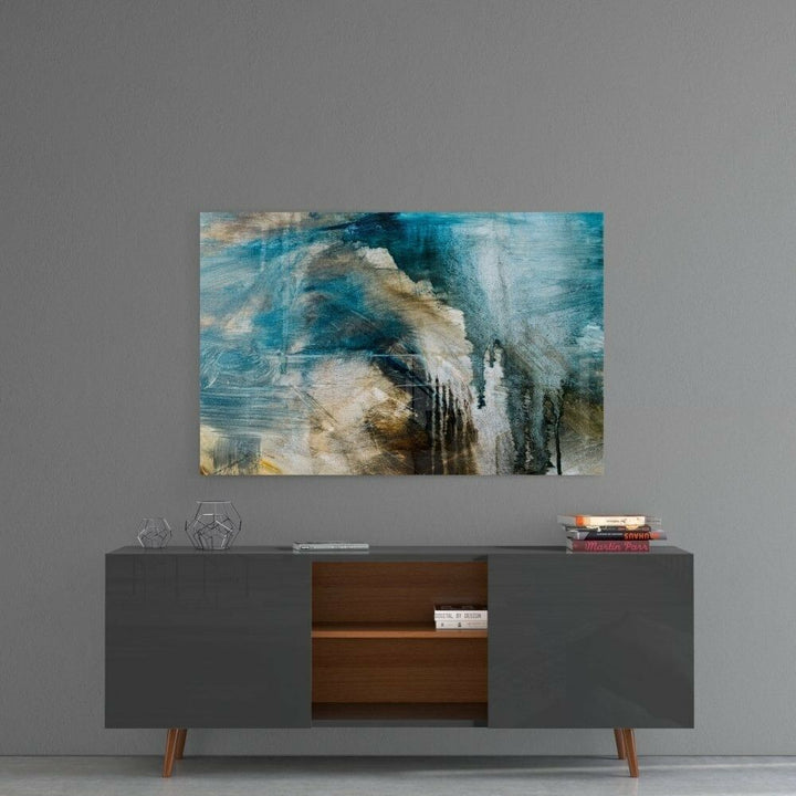 Soyut Renkler Cam Tablo