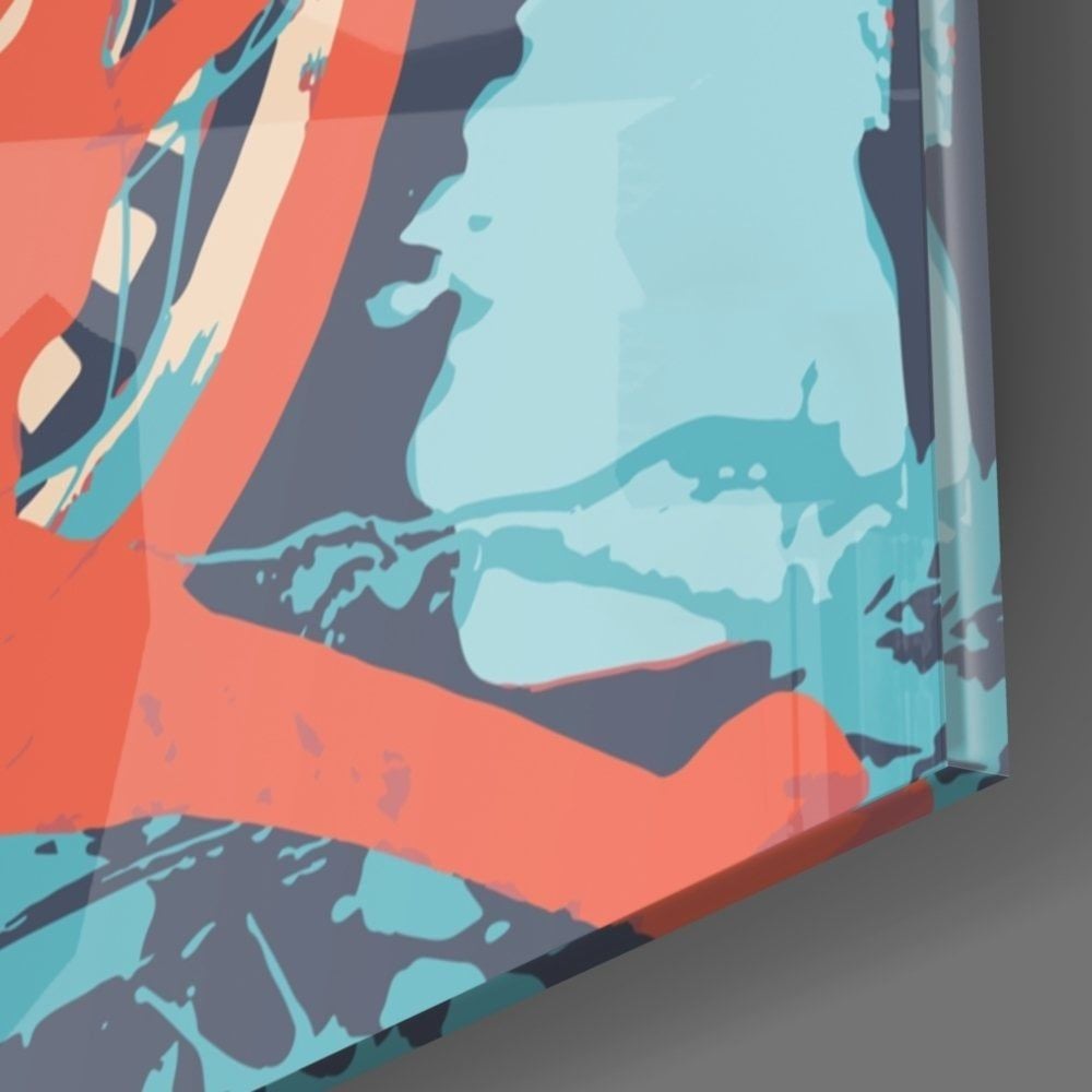 Soyut Renkler Cam Tablo