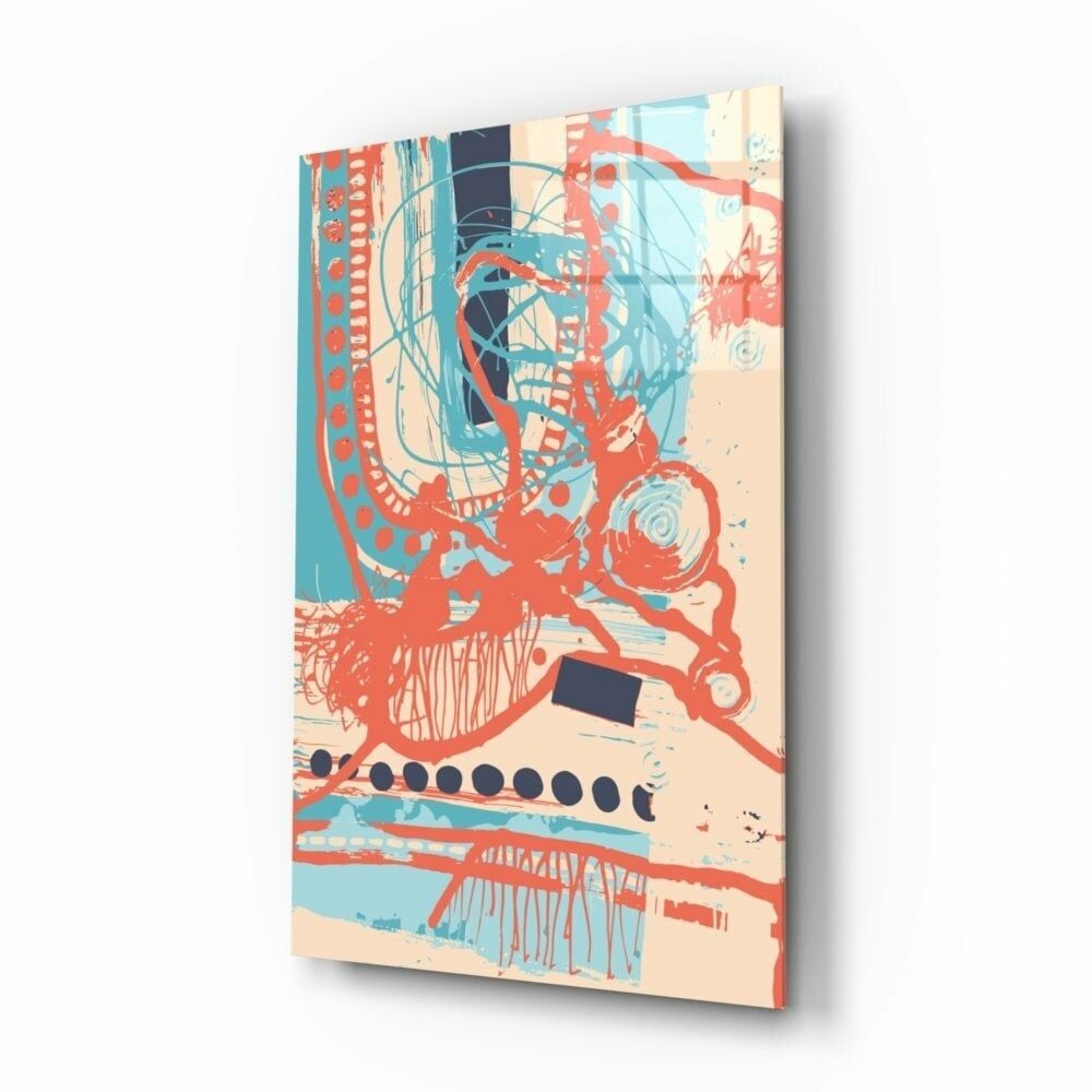 Soyut Renkler Cam Tablo