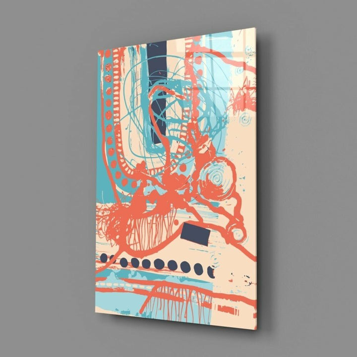 Soyut Renkler Cam Tablo