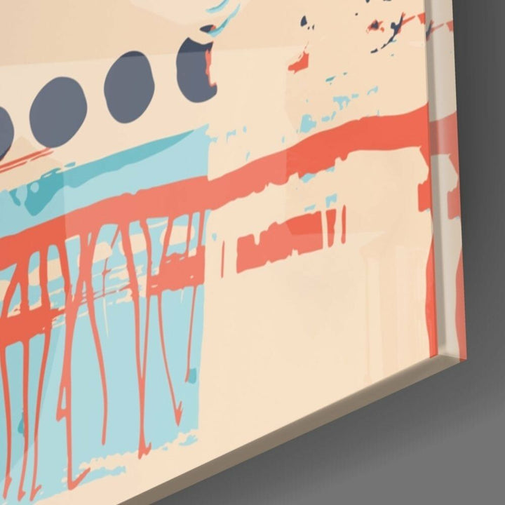 Soyut Renkler Cam Tablo