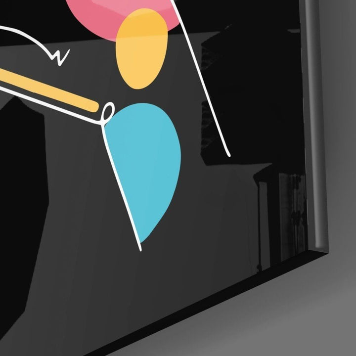 Soyut Renkli Eller Cam Tablo