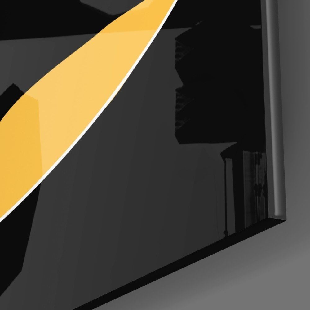 Soyut Renkli Portre Cam Tablo