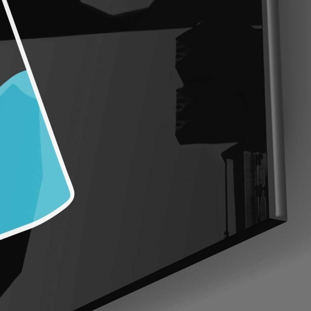 Soyut Renkli Portre Cam Tablo