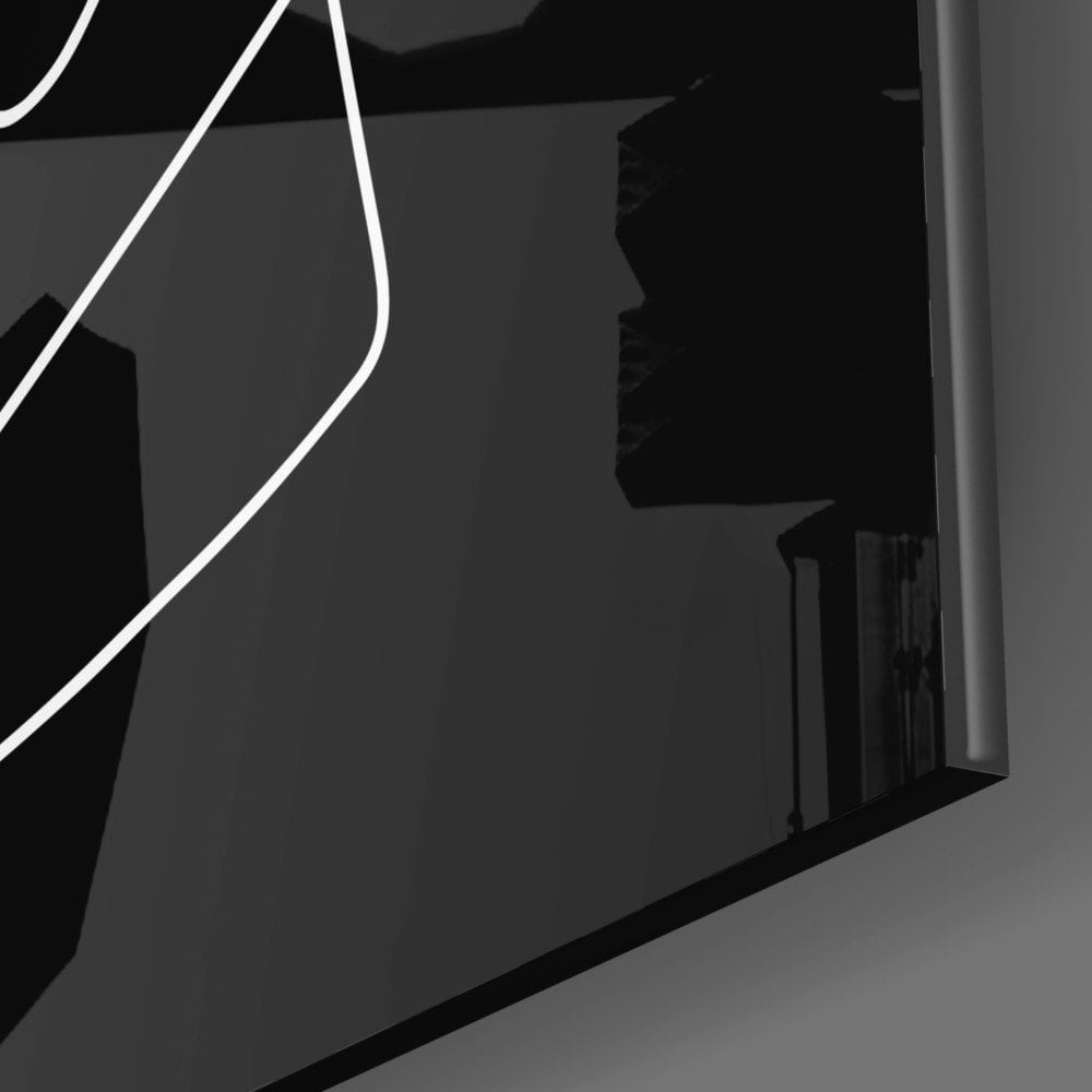 Soyut Renkli Portre Cam Tablo