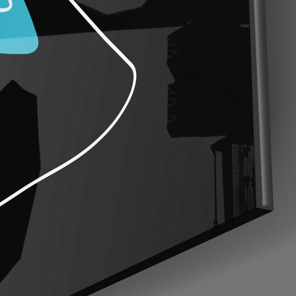 Soyut Renkli Portre Cam Tablo