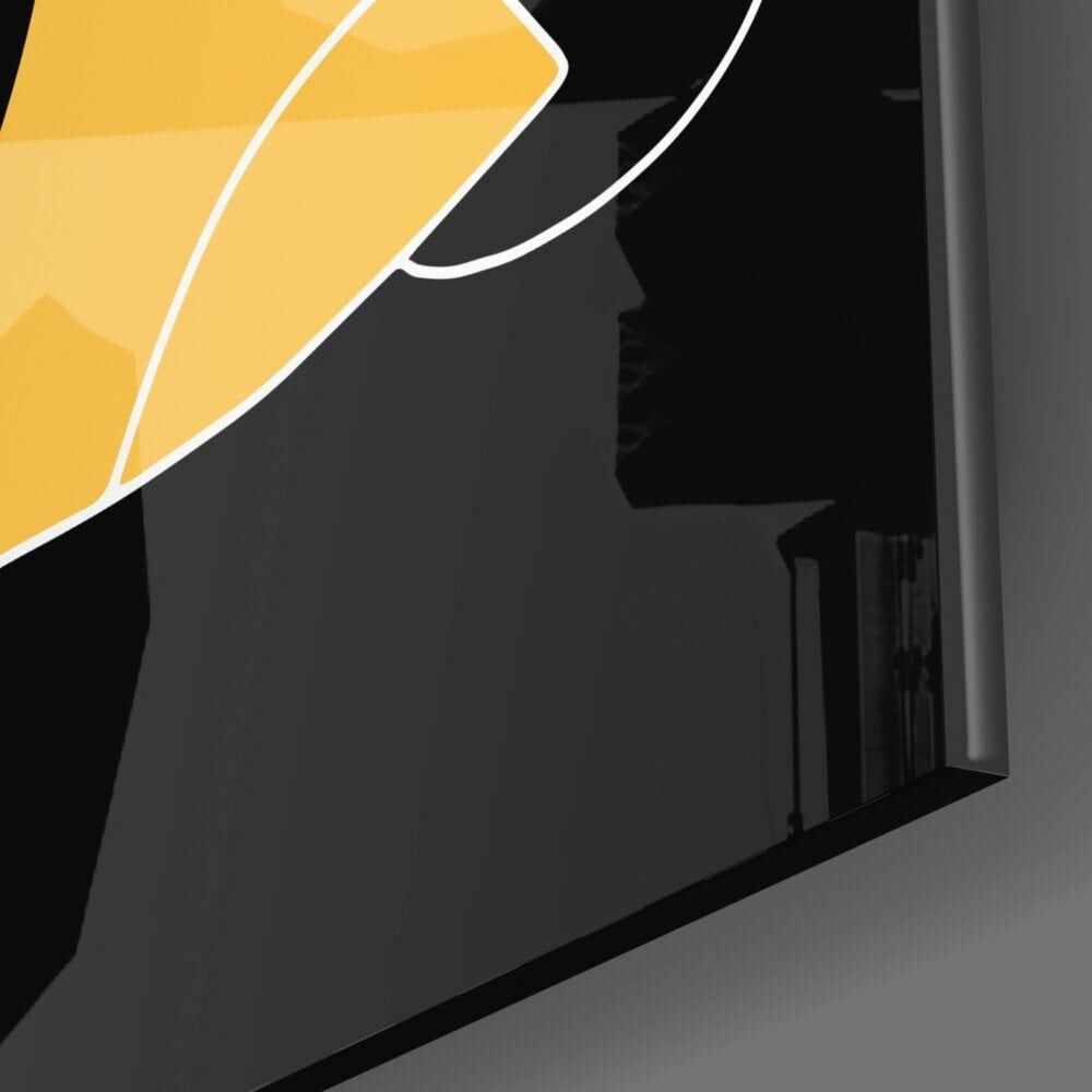 Soyut Renkli Portre Cam Tablo