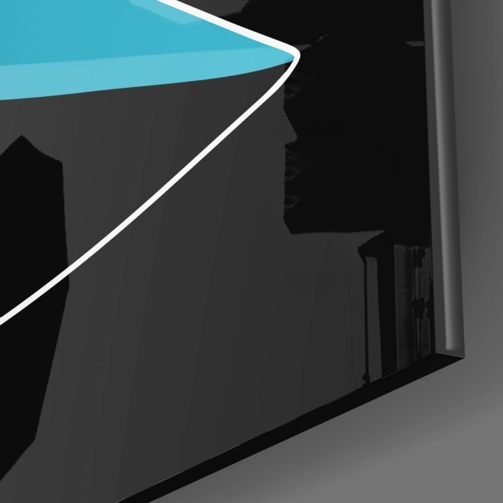 Soyut Renkli Portre Cam Tablo