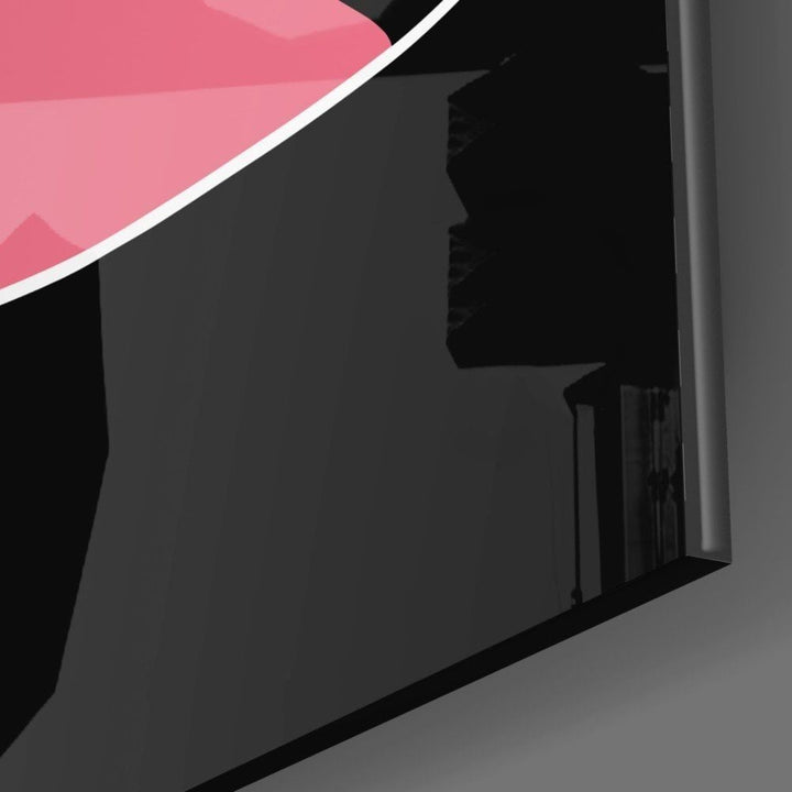 Soyut Renkli Portre Cam Tablo