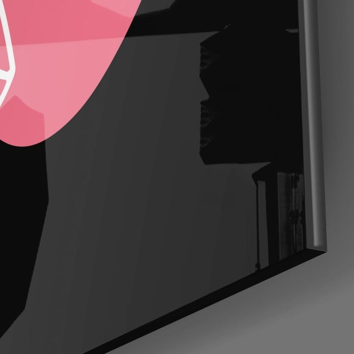 Soyut Renkli Yüz Cam Tablo