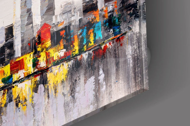 Soyut Şehir Cam Tablo