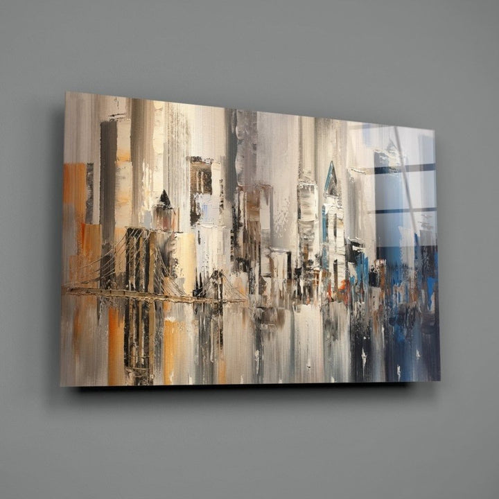 Soyut Şehir Cam Tablo
