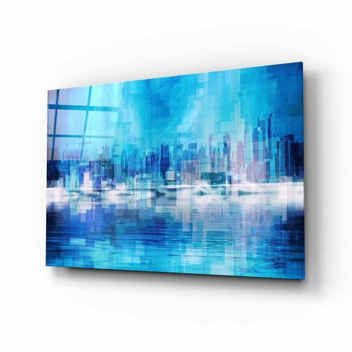 Soyut Şehir Cam Tablo