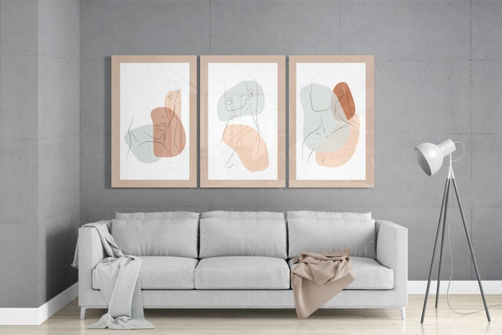 Soyut Şekiller 1 Cam Tablo