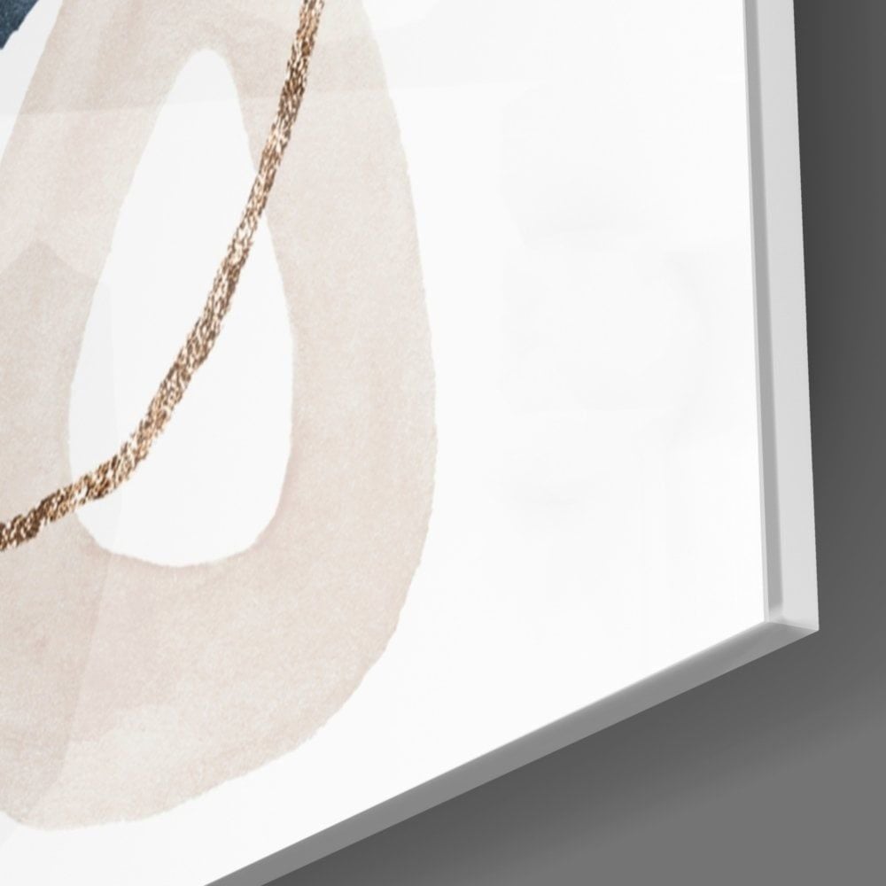 Soyut Şekiller Cam Tablo