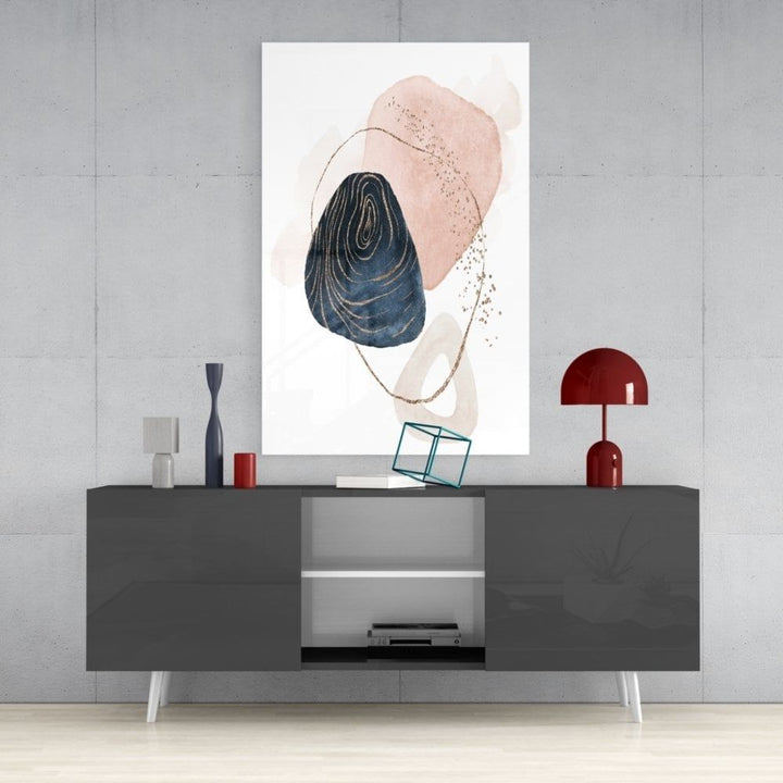 Soyut Şekiller Cam Tablo