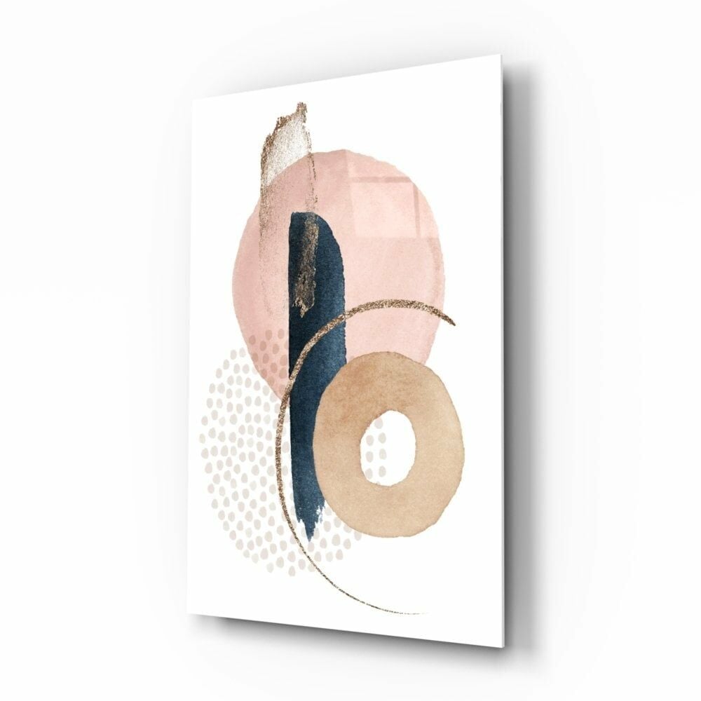 Soyut Şekiller Cam Tablo