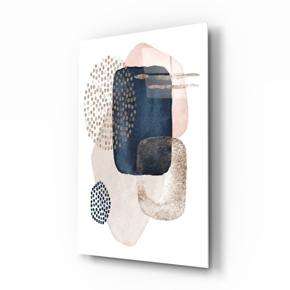 Soyut Şekiller Cam Tablo