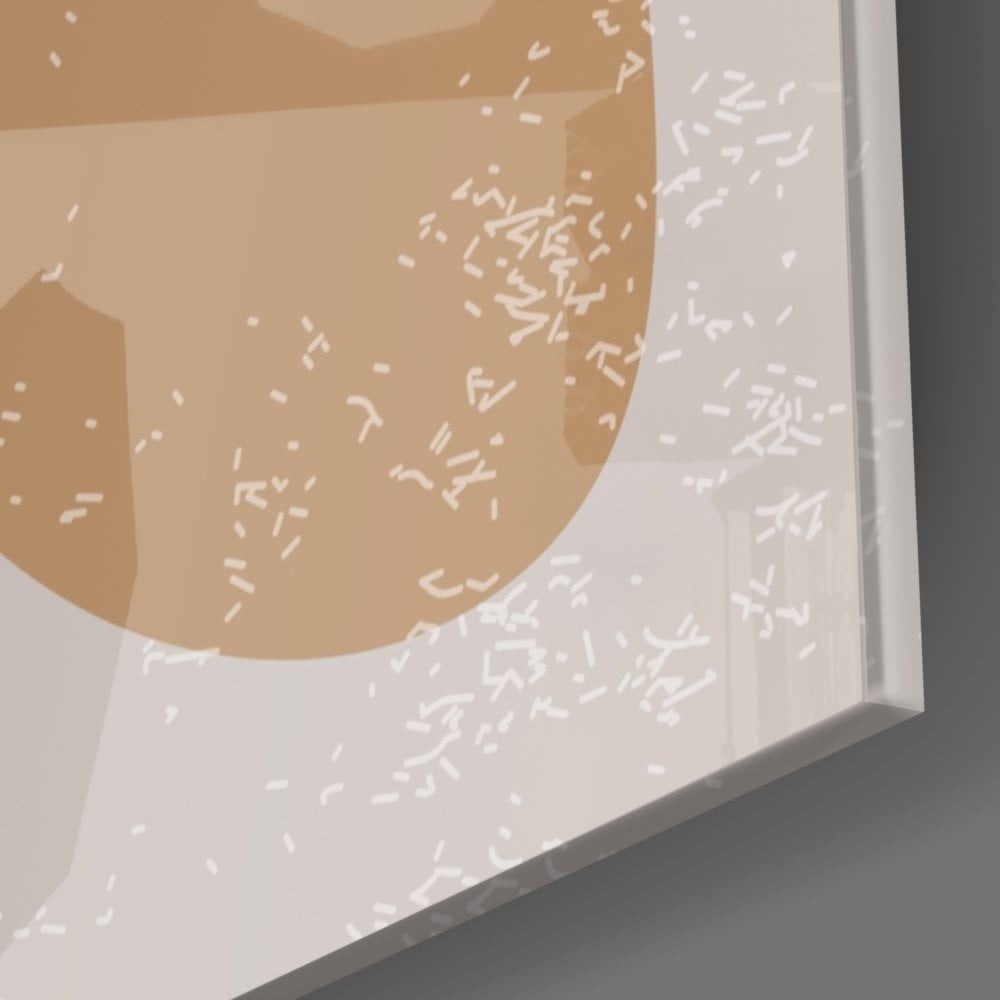 Soyut Şekiller Cam Tablo