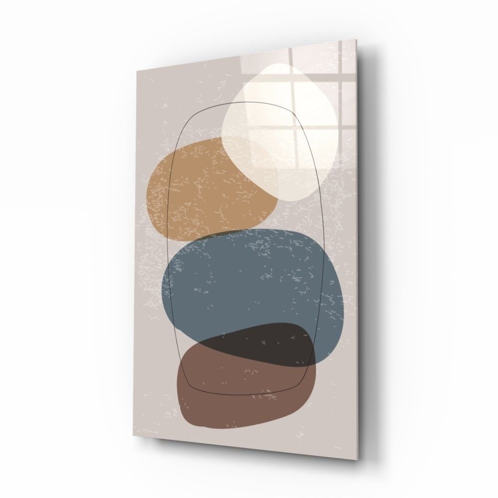 Soyut Şekiller Cam Tablo