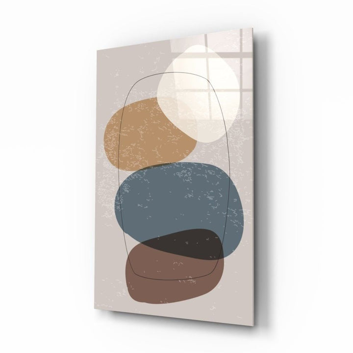 Soyut Şekiller Cam Tablo