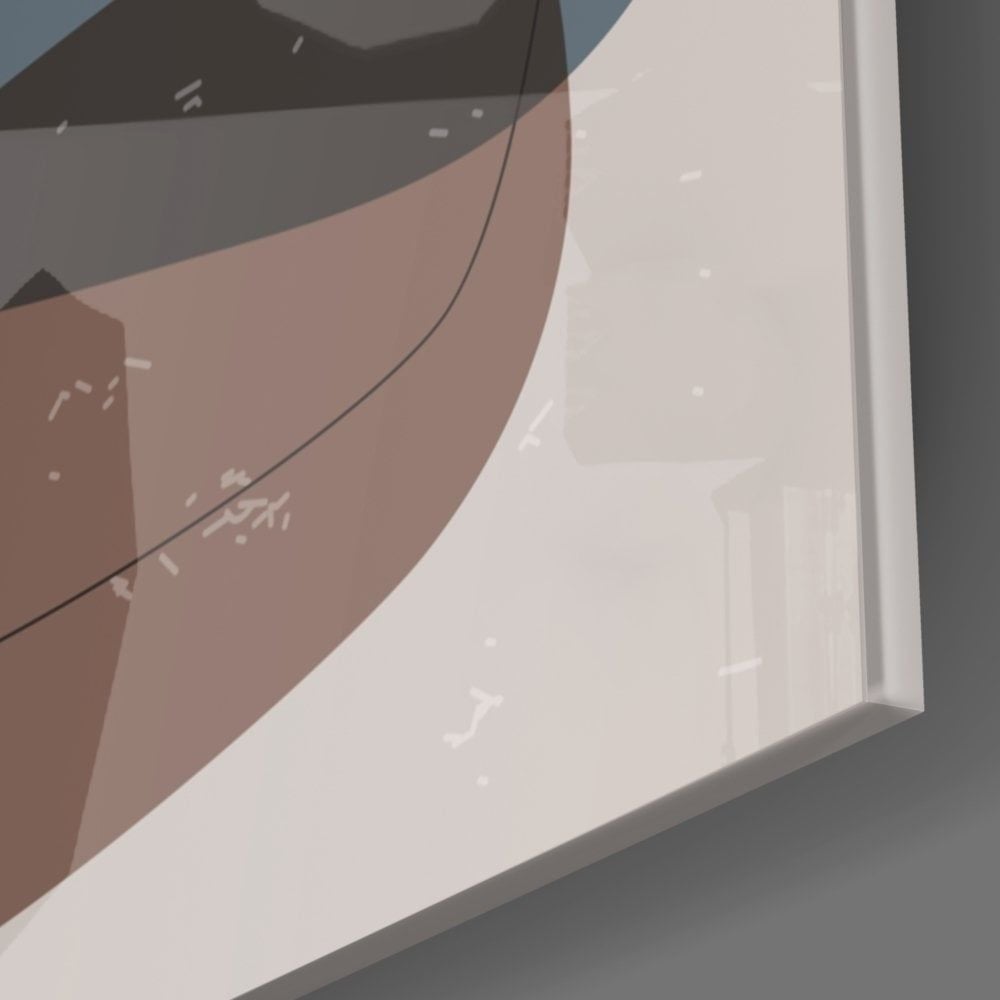 Soyut Şekiller Cam Tablo