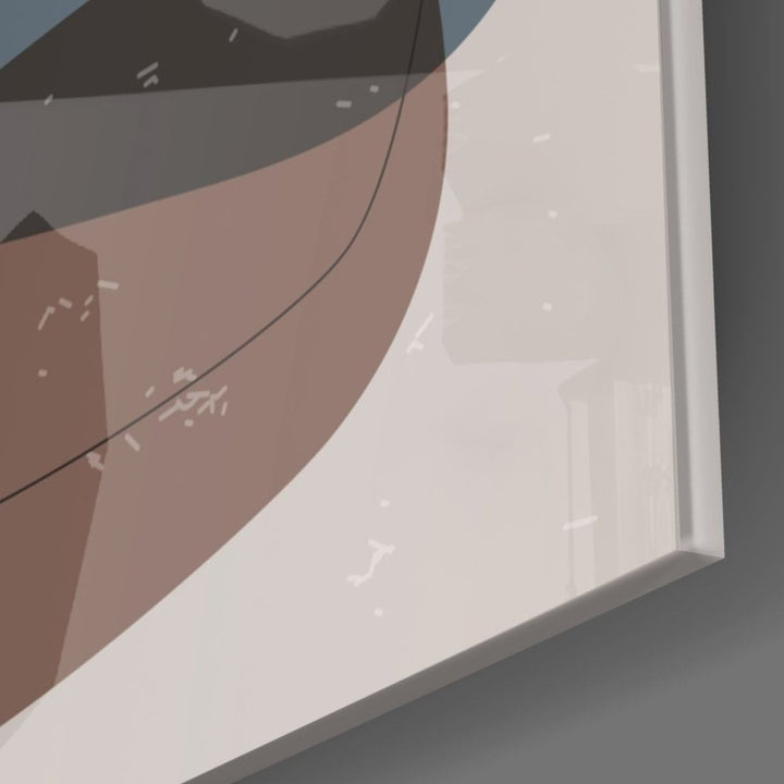 Soyut Şekiller Cam Tablo