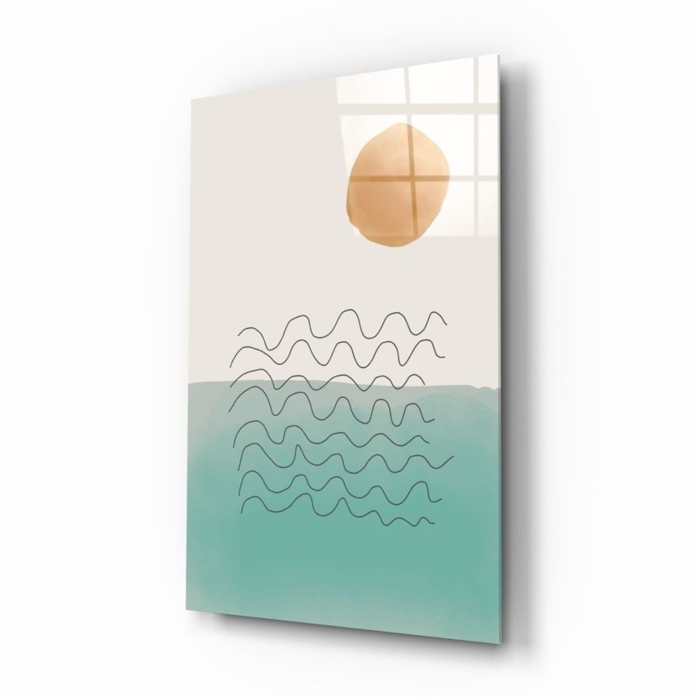 Soyut Şekiller Cam Tablo