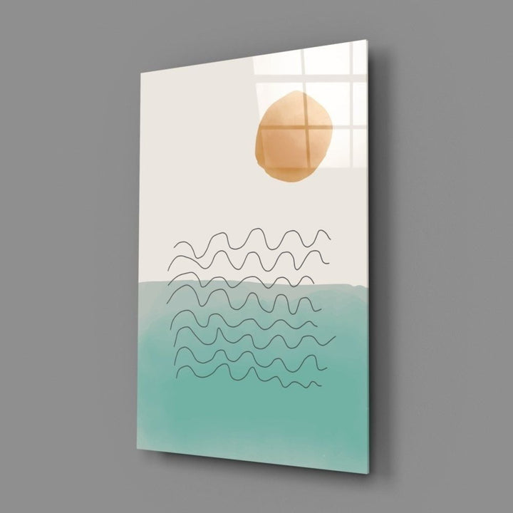 Soyut Şekiller Cam Tablo