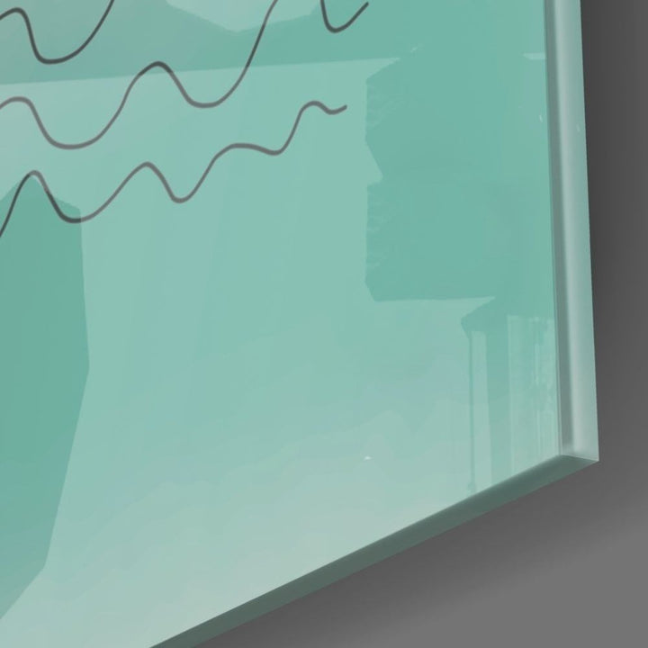 Soyut Şekiller Cam Tablo