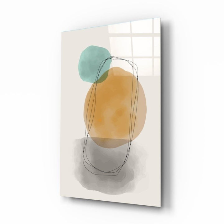 Soyut Şekiller Cam Tablo