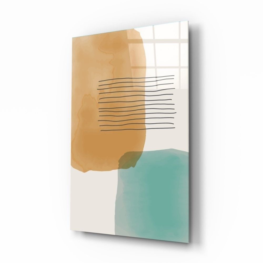 Soyut Şekiller Cam Tablo