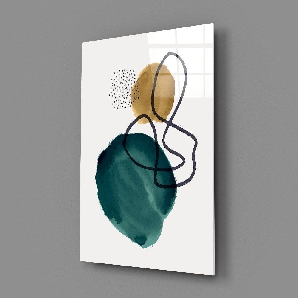 Soyut Şekiller Cam Tablo No:2060