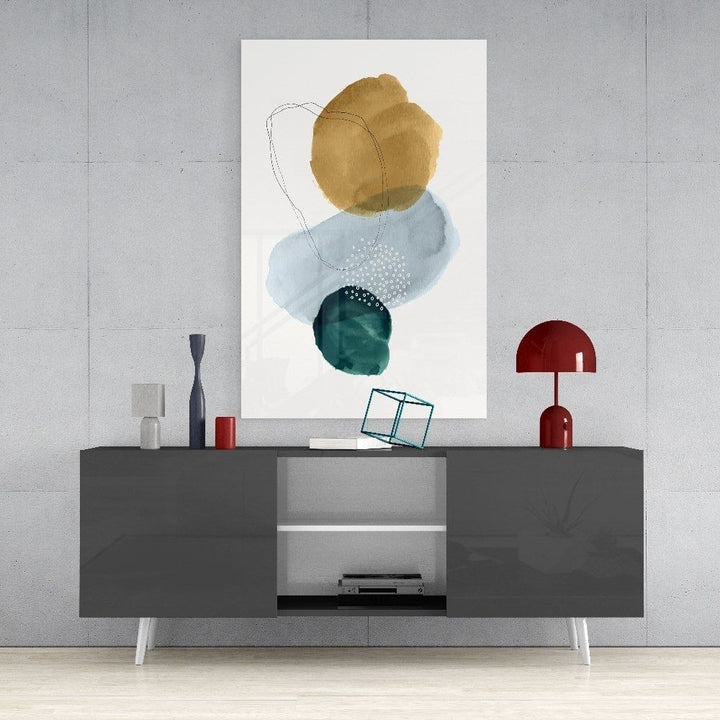 Soyut Şekiller Cam Tablo No:2061