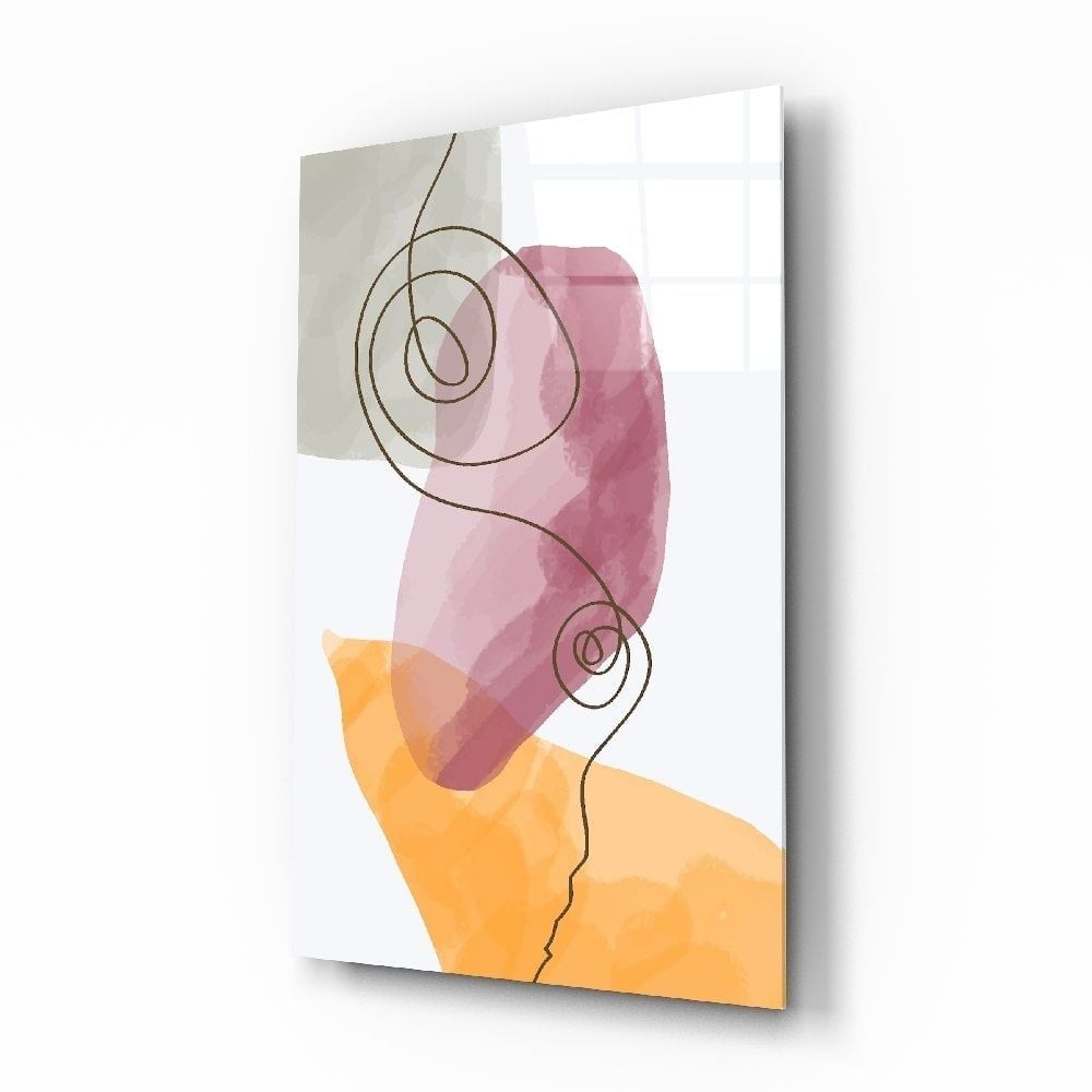 Soyut Şekiller Cam Tablo No:2068