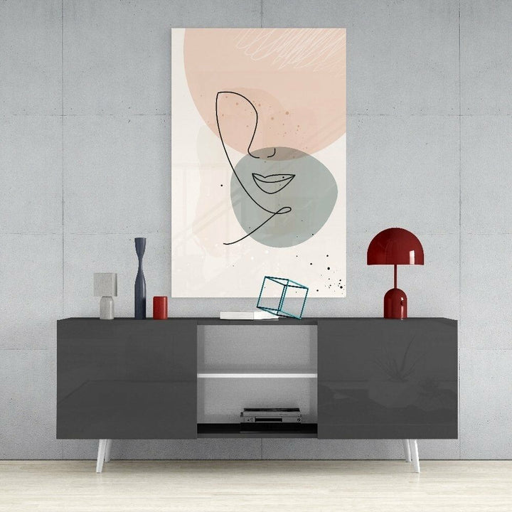 Soyut Şekiller Cam Tablo No:2077